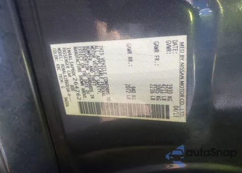 2013 Nissan Altima 2.5 S z USA, uszkodzony, nr VIN 1N4AL3AP6DC264262